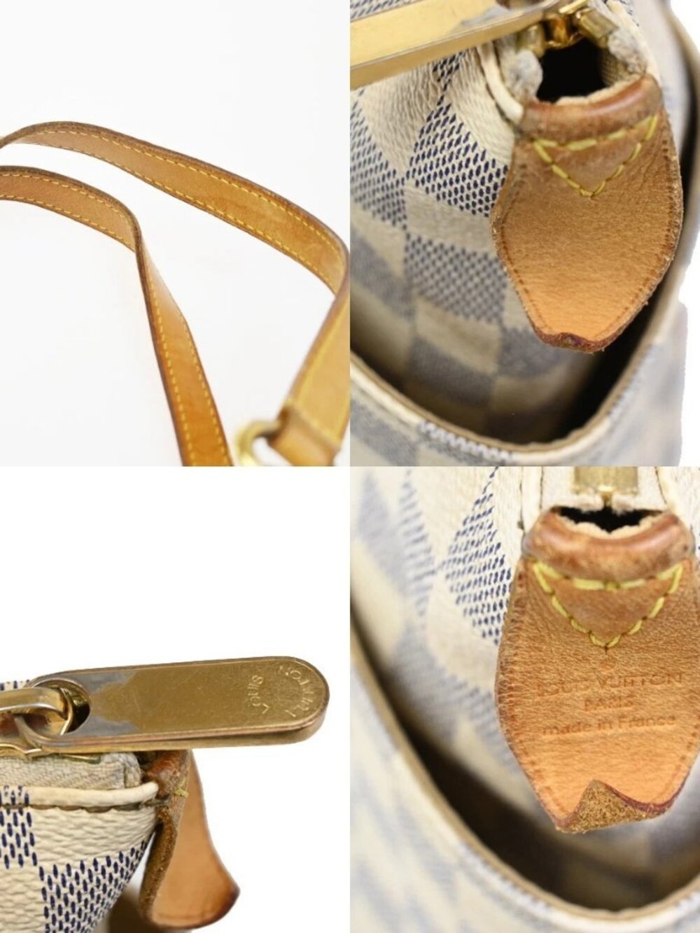 LOUIS VUITTON Totally PM Shoulder Bag Damier Azur Leather White N51261 72ZA257 - Picture 9 of 16